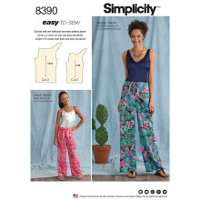 Simplicity Easy to Sew Women's Loose Fitting Pants Sewing Patterns Sizes 7-16