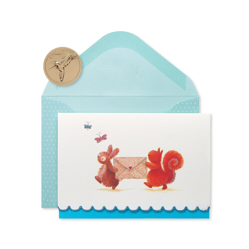 Papyrus Blank Cards with Envelopes  Bunny & Squirrel (14-Count)