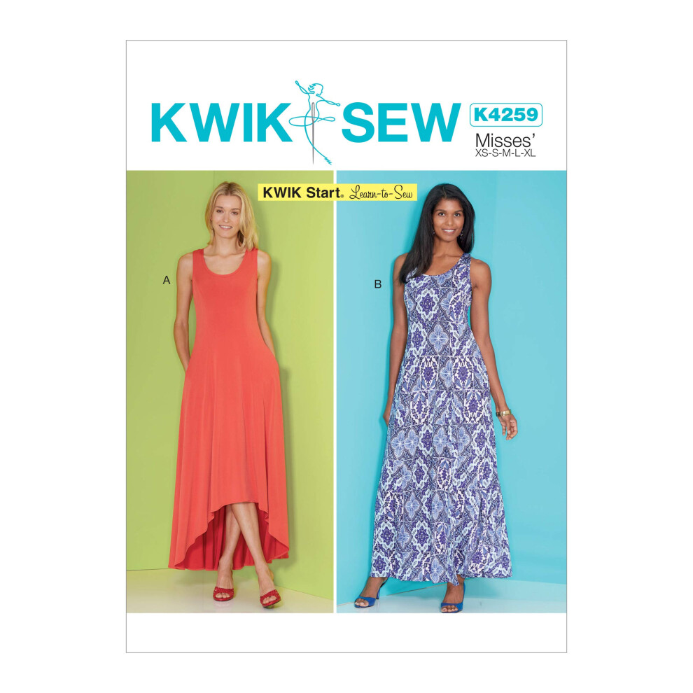 Patrons de couture KWIK-SEW pour robe longue au sol pour femme Kwik Learn