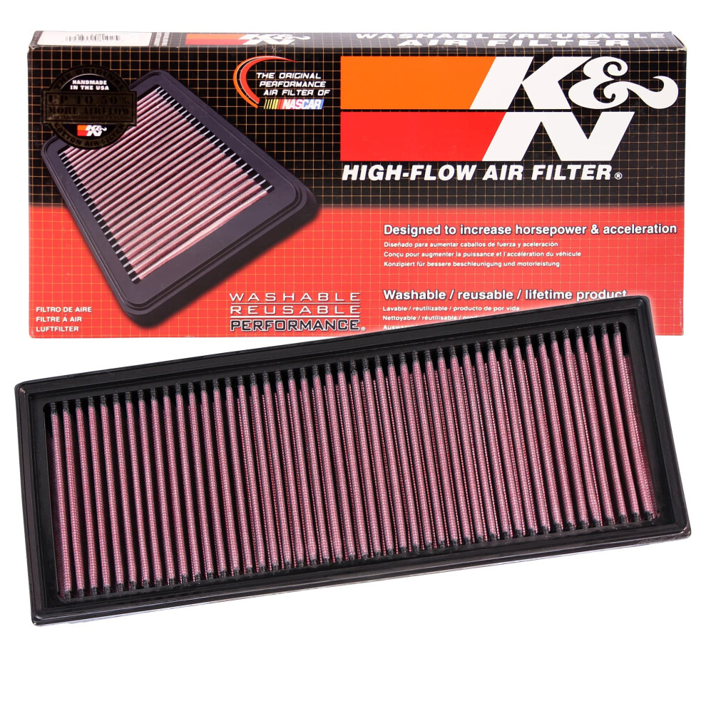 K&N Engine Air Filter: Reusable Clean Every 75 000 Miles Washable R