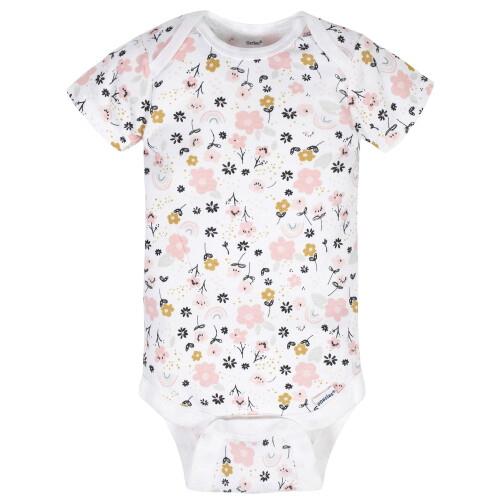 Gerber Gerber Baby-Mädchen 8er-Pack Kurzarm-Einteiler/Bodys, Bär, Rosa, 3–6 Monate 2