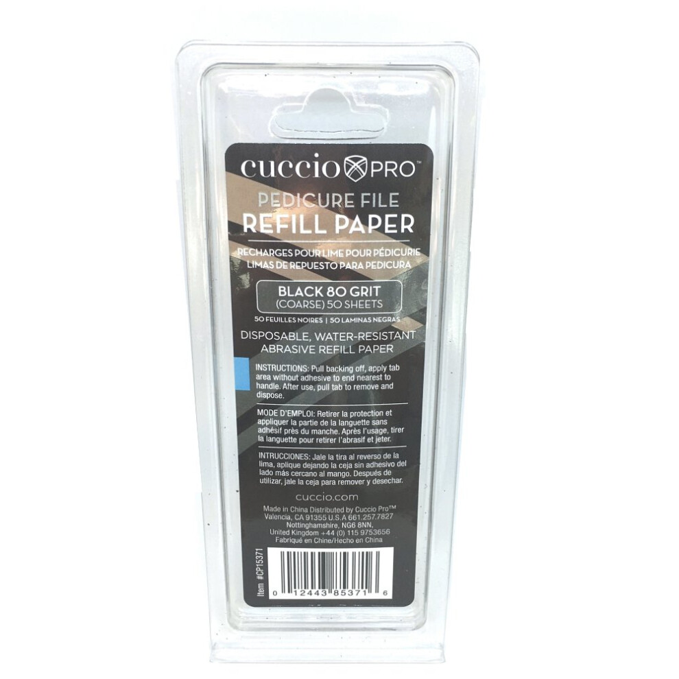 Cuccio Black 80 Grit Pro Pedicure File Refill Paper 50-Piece