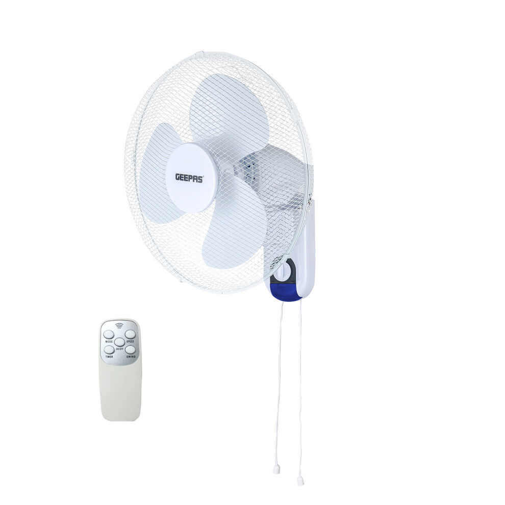 Geepas 16" Oscillating/Rotating Wall Mounted Fan with Remote Control