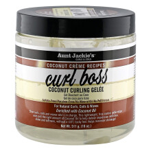 Aunt Jackies Coconut Creme Rezepte Curl Boss Coconut Curling Haargel für natürliche Locken, Coils und Wellen, 18 oz