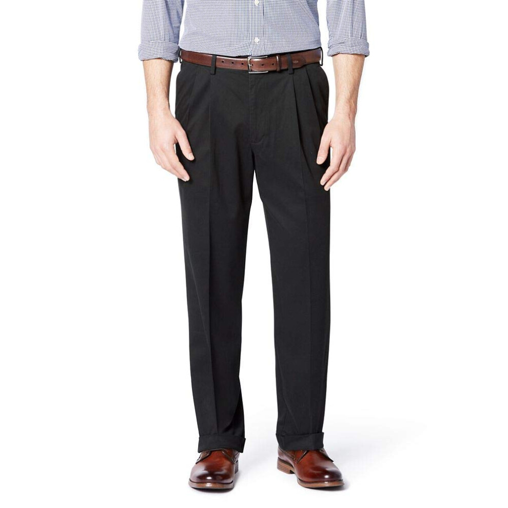 Pantalon kaki confortable coupe décontractée pour homme Dockers - Plissé Black Metal (S