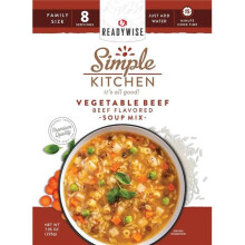 ReadyWise RWSK05-067 10.9 x 5.6 x 8.6 in. Simple Kitchen Vegetable Beef Soup 8 Servings per Pouch - 6 per Case