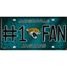 212 Main MTF0905 6 x 12 in. Jacksonville Jaguars No.1 Fan Metal License Plate