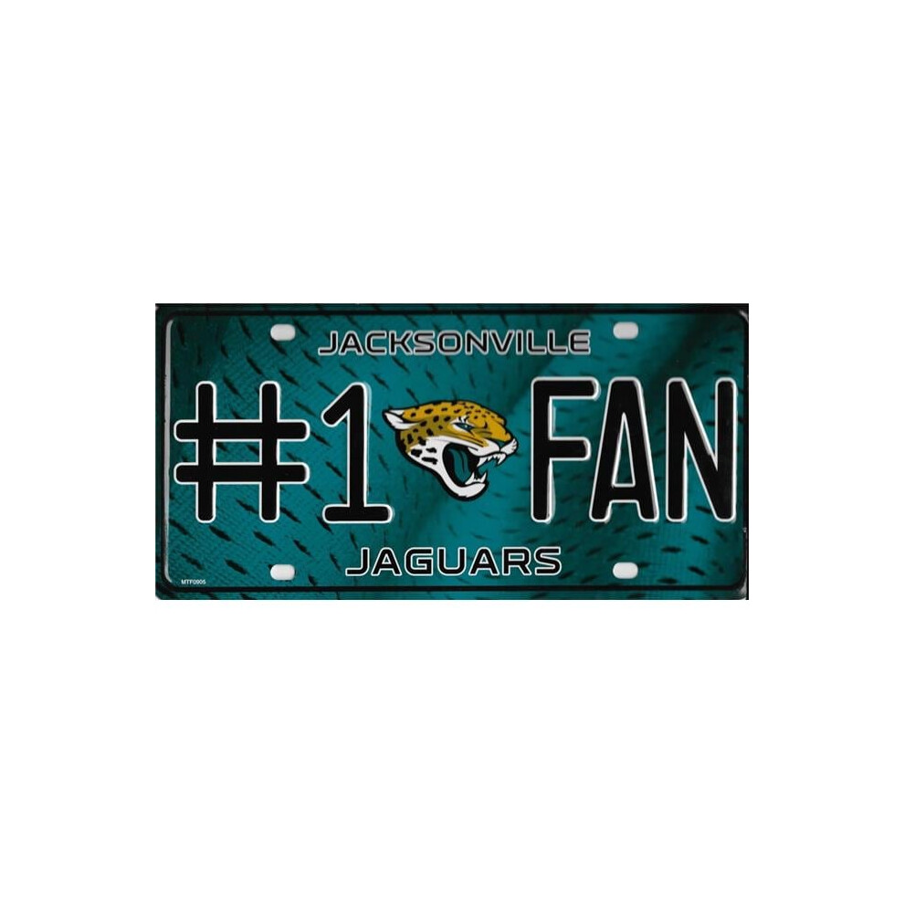 212 Main Mtf0905 6 X 12 In. Jacksonville Jaguars No.1 Fan Metal License Plate 767345493880