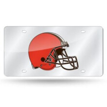 212 Main LZS2802 6 x 12 in. Cleveland Browns Silver Laser License Plate