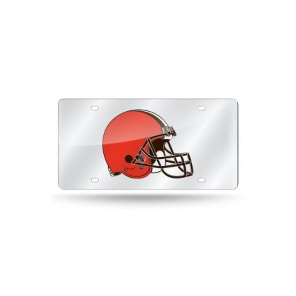 212 Main Lzs2802 6 X 12 In. Cleveland Browns Laser License Plate Silver 094746903459