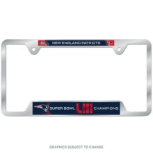 212 Main WC85960113 6 x 12 in. England Patriots Super Bowl Champs Chrome License Plate Frame
