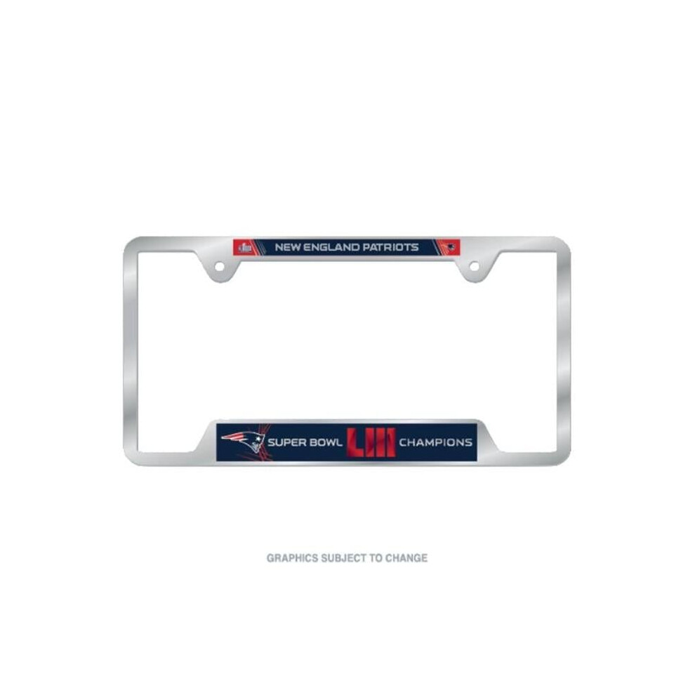 212 Main Wc85960113 6 X 12 In. England Patriots Super Bowl Champs Chrome License Plate Frame 032085859600