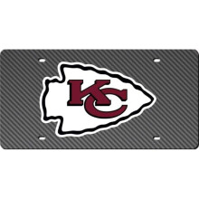 212 Main WC33043 6 x 12 in. Kansas City Chiefs Carbon Fiber Design Laser License Plate