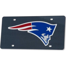 212 Main WC33382 6 x 12 in. England Patriots Carbon Fiber Design Laser License Plate