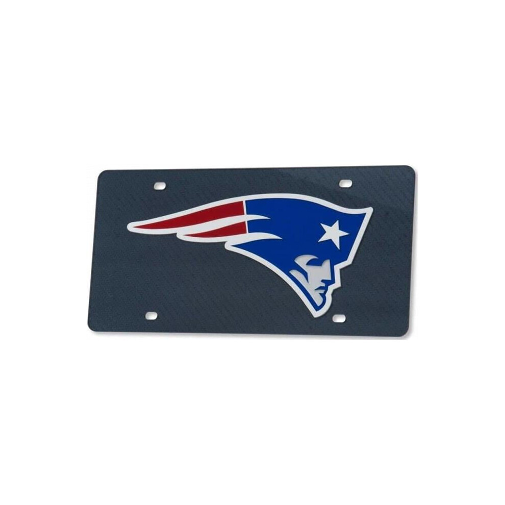 212 Main Wc33382 6 X 12 In. England Patriots Carbon Fiber Design Laser License Plate 614934333822