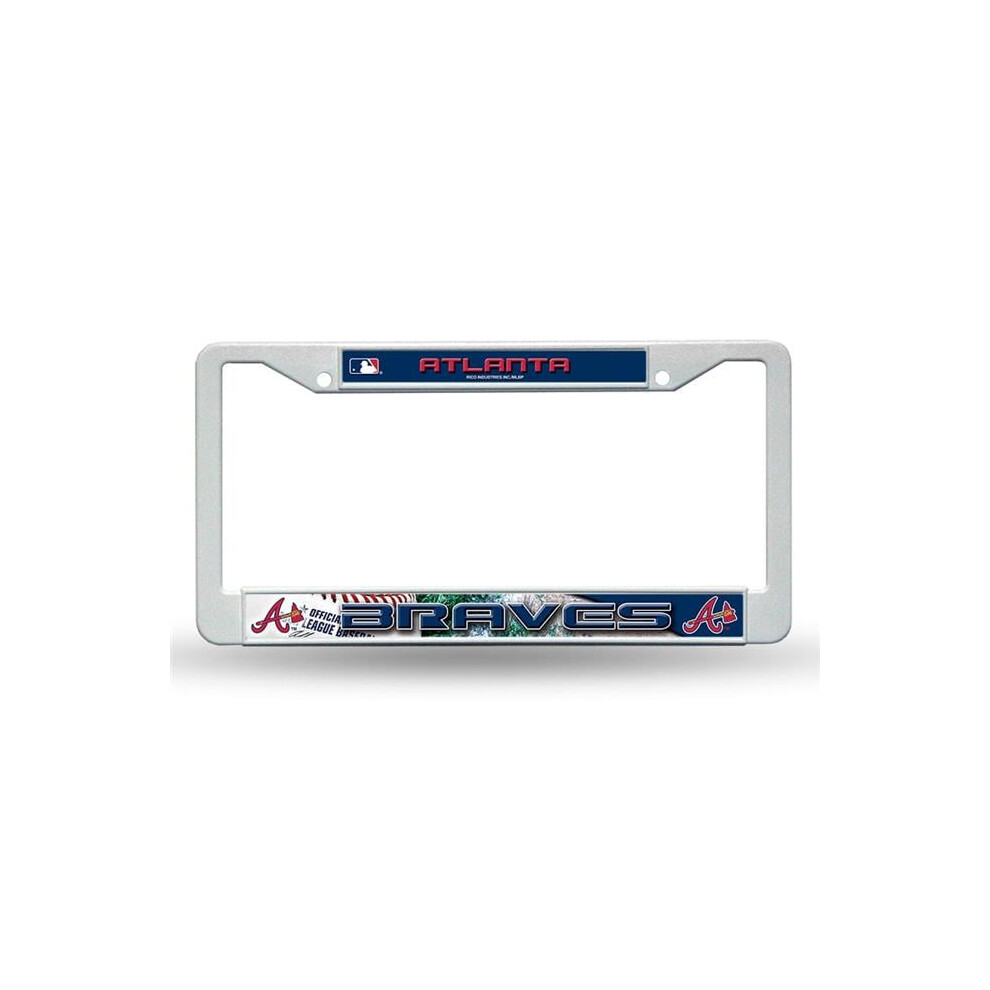 212 Main F5210 Atlanta Braves Plastic License Plate Frame White 094746004323