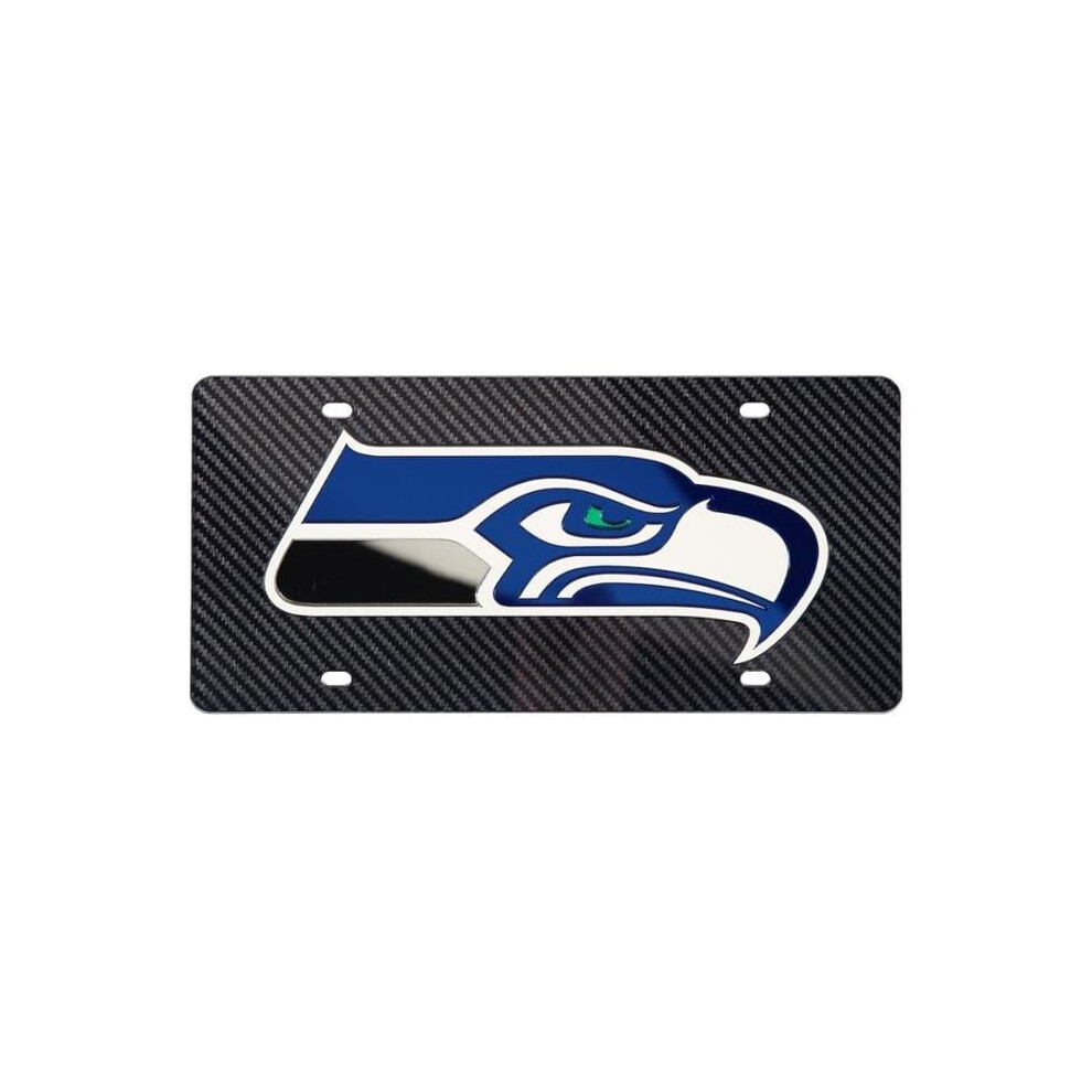 212 Main Wc35046 6 X 12 In. Seattle Seahawks Carbon Fiber Design Laser License Plate 614934350461