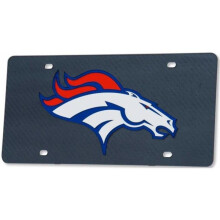 212 Main WC32254 6 x 12 in. Denver Broncos Carbon Fiber Design Laser License Plate
