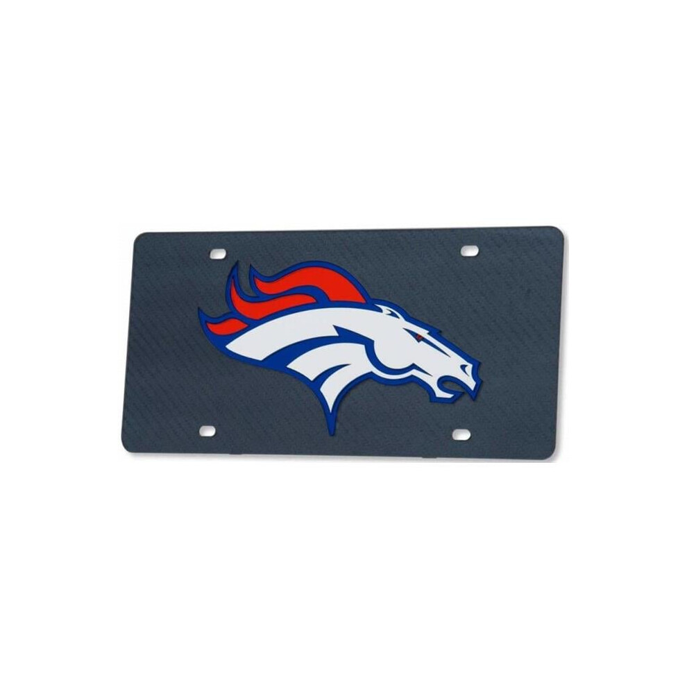 212 Main Wc32254 6 X 12 In. Denver Broncos Carbon Fiber Design Laser License Plate 614934322543