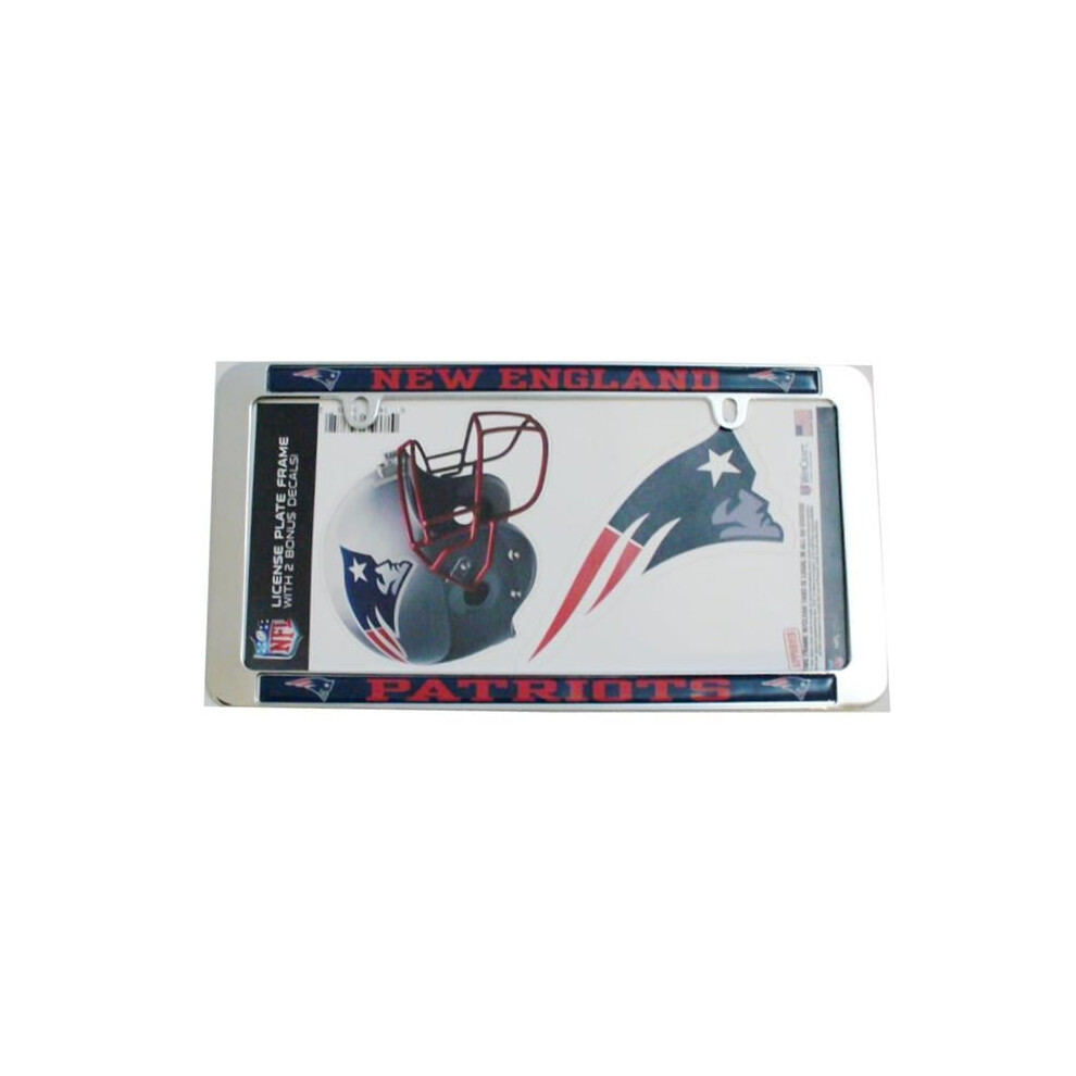 212 Main Wc34390 6 X 12 In. England Patriots Thin Rim Value Chrome Frame With Bonus Decals 614934343852