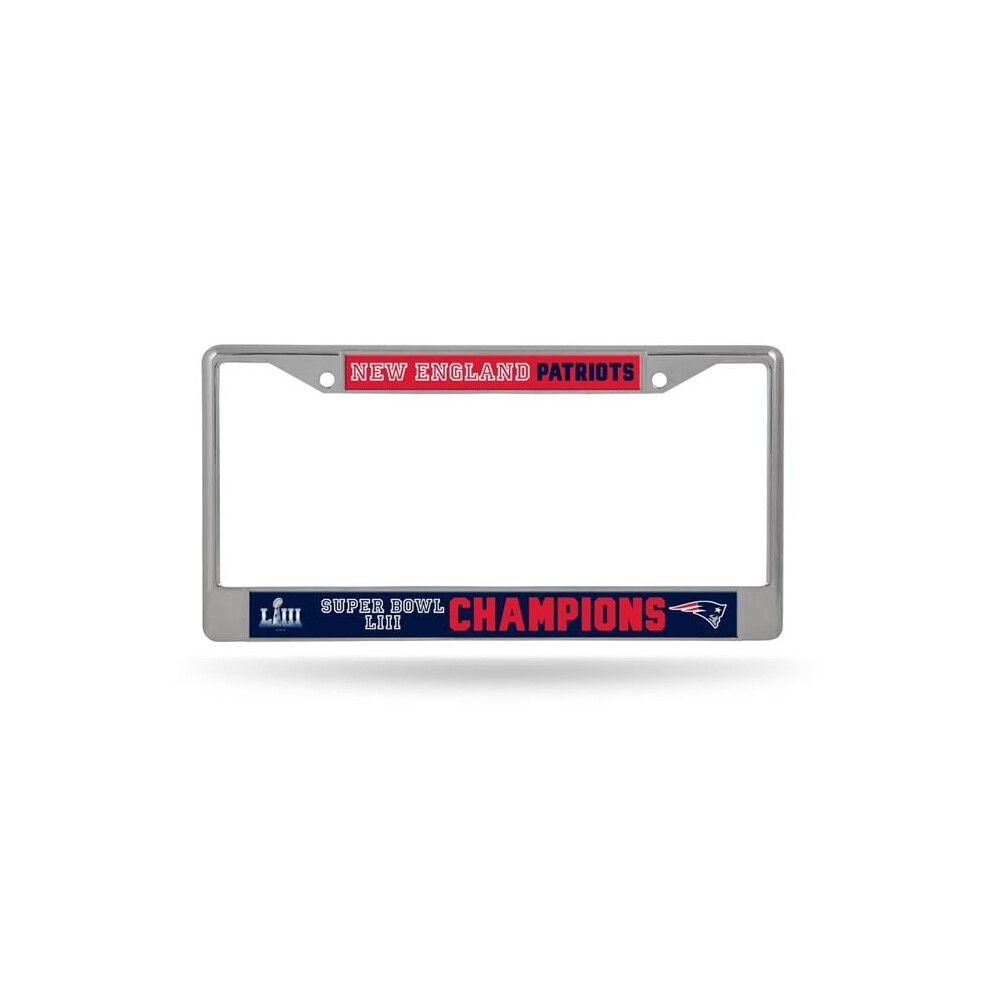 212 Main Fc15sb19 England Patriots Super Bowl Champs Chrome License Plate Frame 767345832078