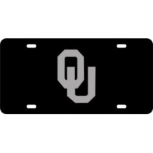 212 Main 12897 6 x 12 in. OU Sooners Black Laser License Plate