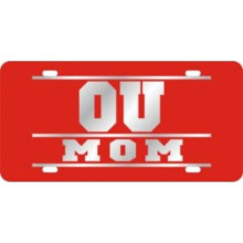 212 Main 140316 6 x 12 in. Sooners OU MOM Red Laser License Plate