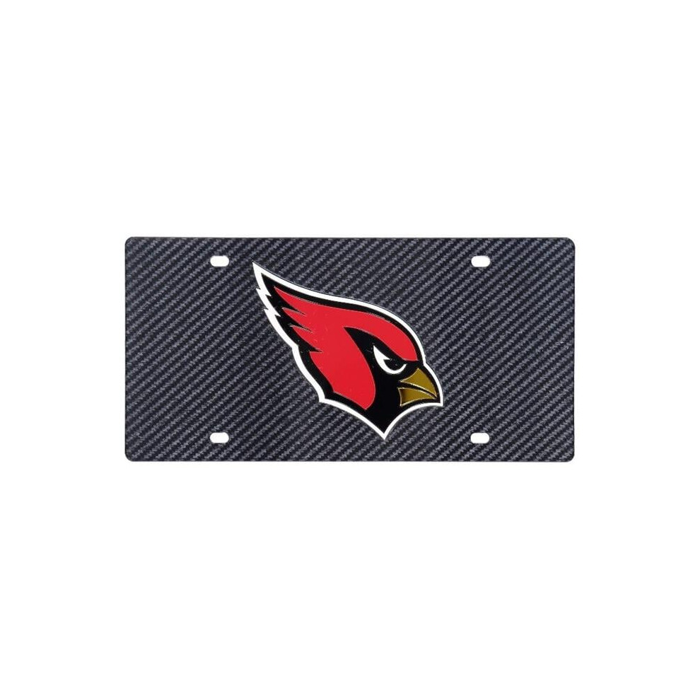 212 Main Wc30378 6 X 12 In. Arizona Cardinals Carbon Fiber Design Laser License Plate 614934303788