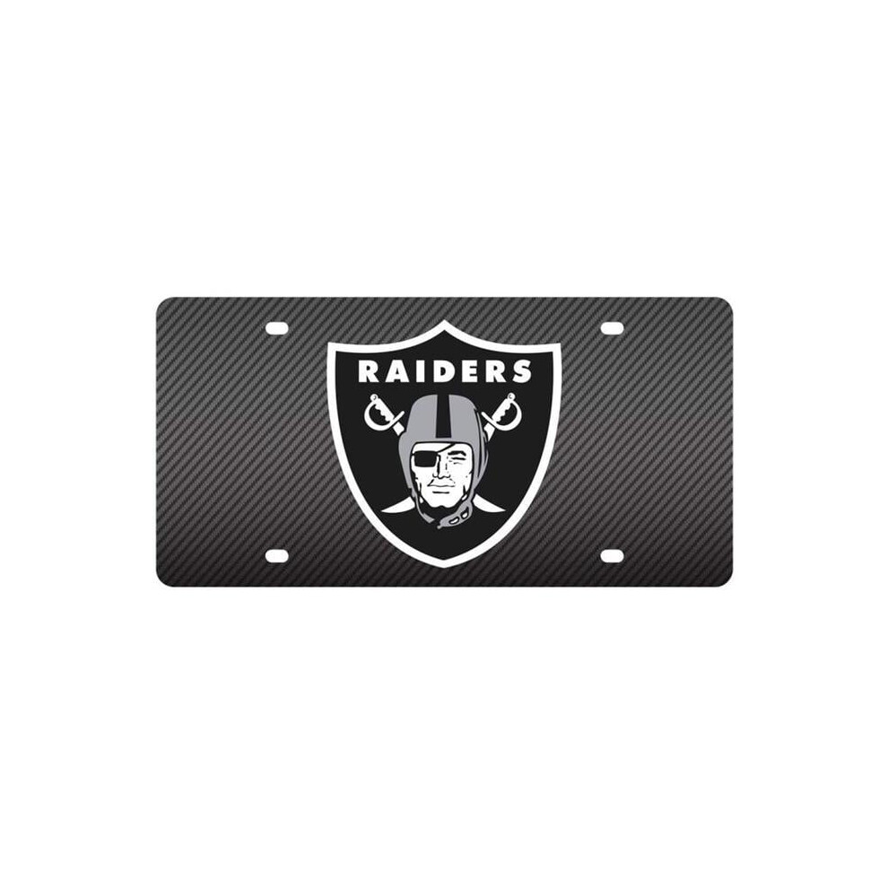 212 Main Wc33777 6 X 12 In. Oakland Raiders Carbon Fiber Design Laser License Plate 614934337776