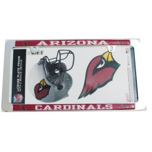 212 Main WC34374 6 x 12 in. Arizona Cardinals Thin Rim Value Chrome Frame with Bonus Decals