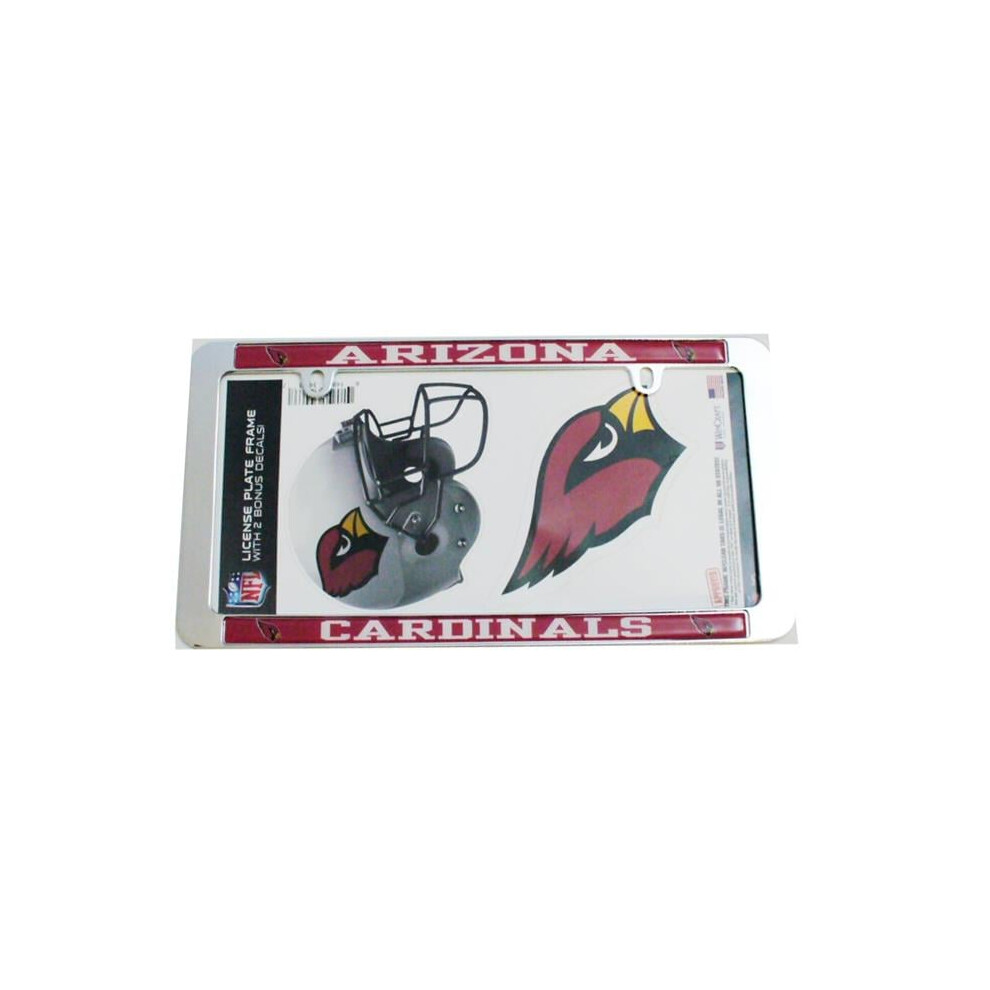 212 Main Wc34374 6 X 12 In. Arizona Cardinals Thin Rim Value Chrome Frame With Bonus Decals 614934344637