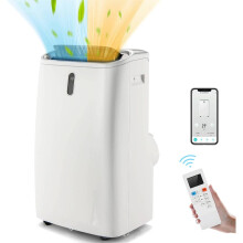 COSTWAY 5 in 1 Portable Air Conditioner with WiFi Smart APP, 12000BTU/14000BTU Mobile Heater, Cooler, Fan