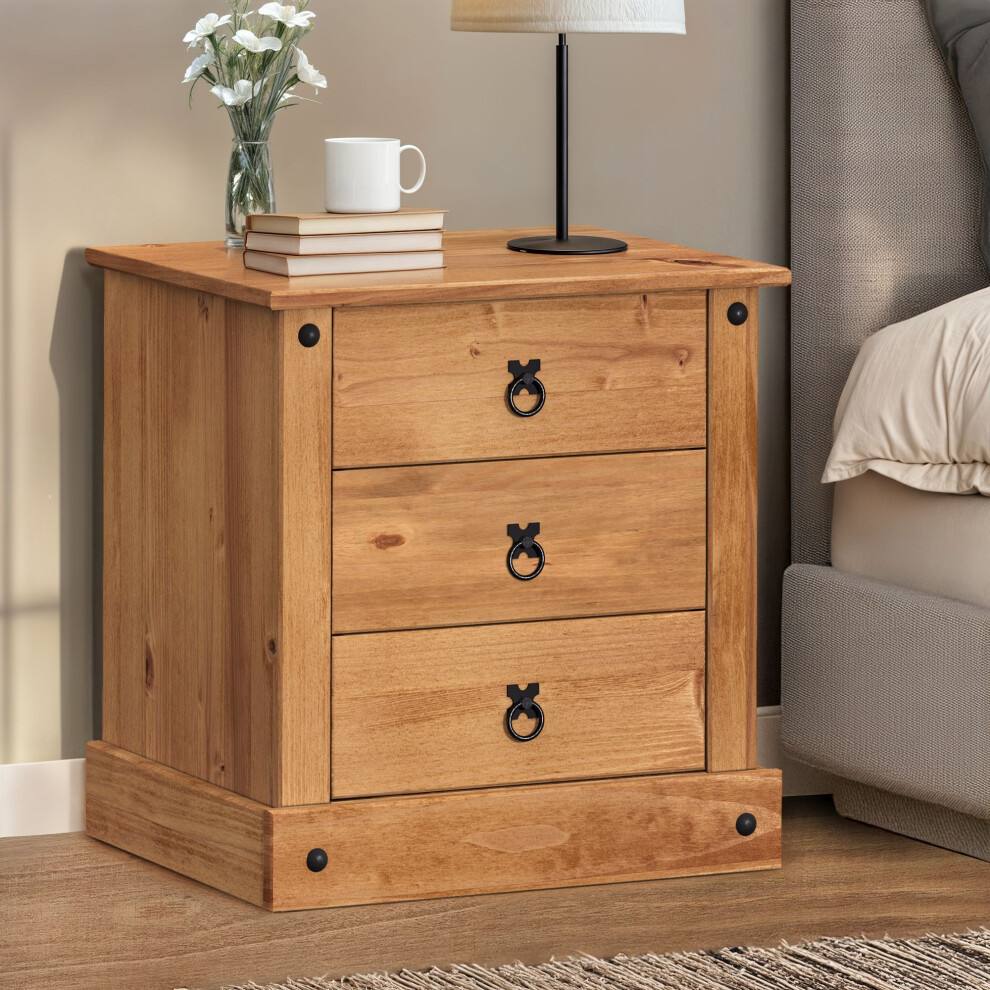 Corona Budget Bedside Solid Pine bedroom Furniture
