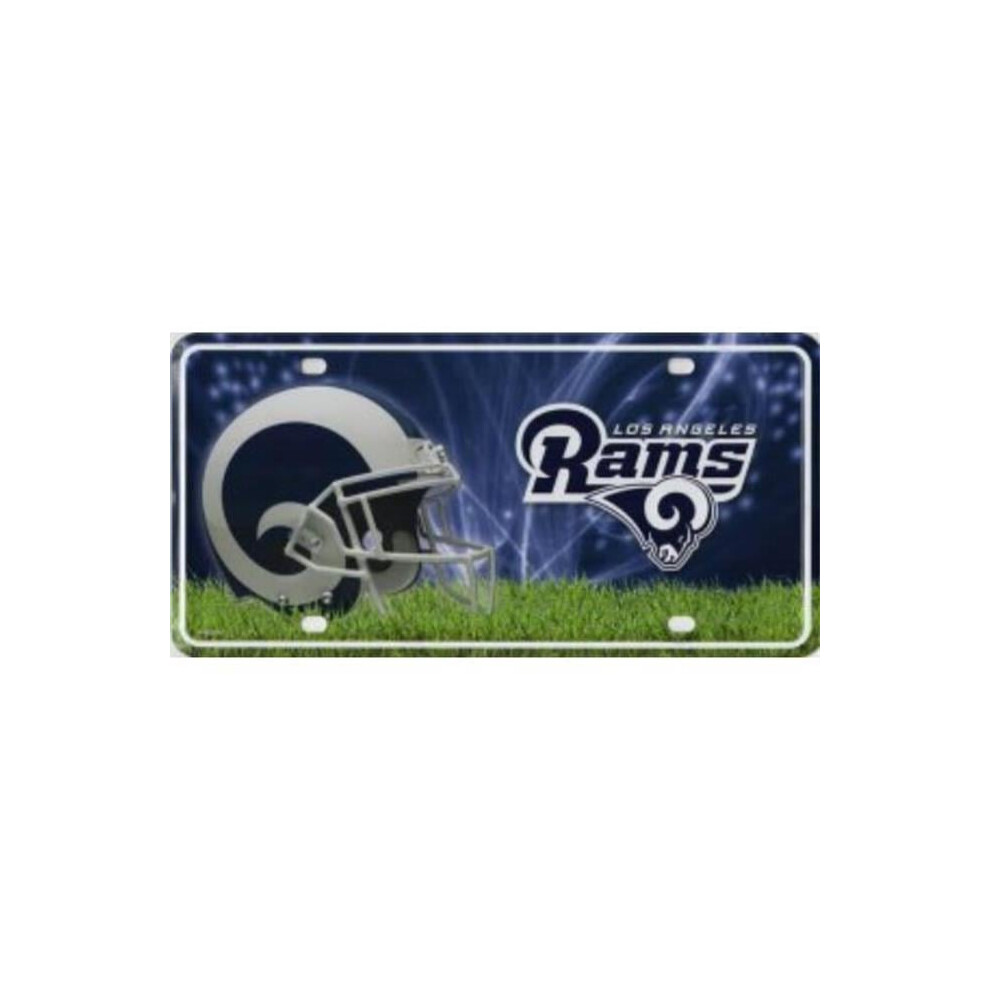212 Main Mtg3003 6 X 12 In. Los Angeles Rams Metal License Plate 767345352255