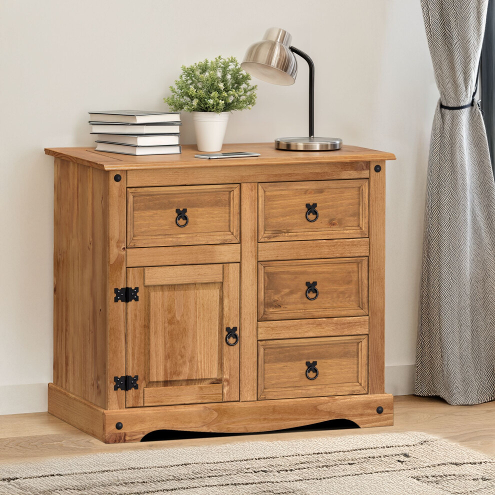 Mercers Furniture Corona Small 1 Door 4 Drawer Sideboard
