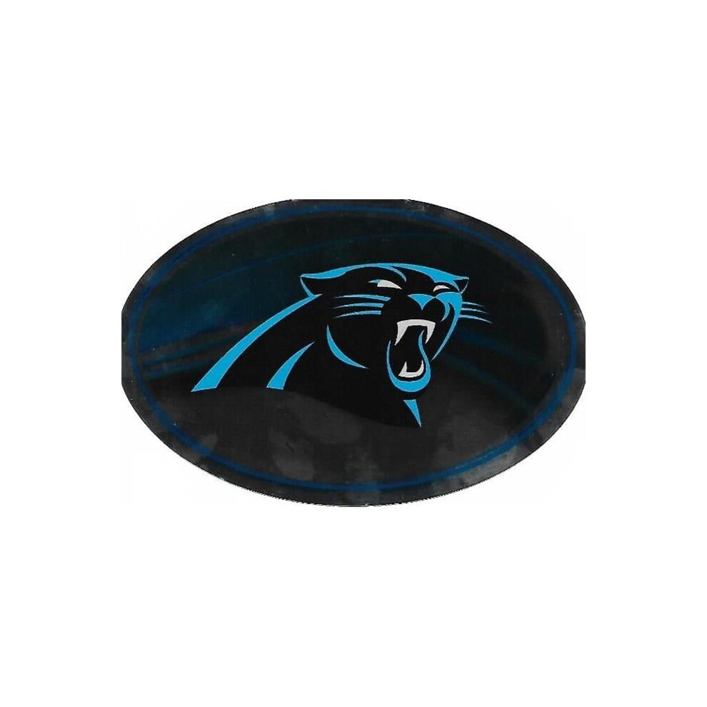 212 Main Ovm0801 6 X 4 In. Carolina Panthers Chrome Die Cut Oval Decal 767345582652
