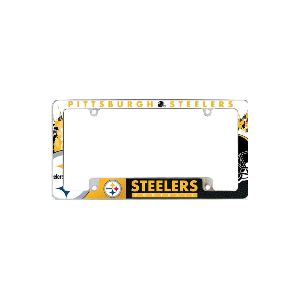 212 Main Afc2301b Pittsburgh Steelers All Over Chrome License Plate Frame 767345892225