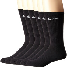 Nike Unisex Performance Cushion Crew Socks med band (6 par) svart/vit stor