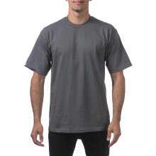 Pro Club Herren-T-Shirt aus schwerer Baumwolle mit kurzen rmeln und Rundhalsausschnitt, Graphit, Gre L