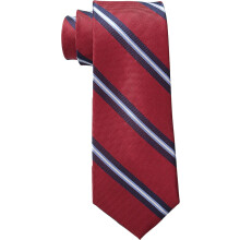 Tommy Hilfiger Herr Oxford Rib Stripe Fluga, Röd, One Size