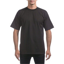 Pro Club Herren-T-Shirt aus schwerer Baumwolle mit kurzen rmeln und Rundhalsausschnitt, Schwarz, Gre XL