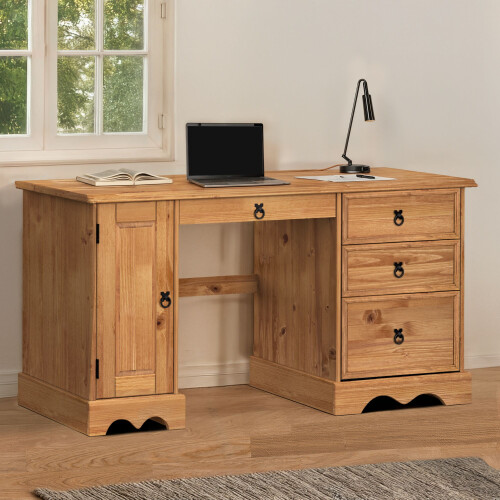 Mercers Furniture Corona Straight Computer Desk Solid Pine Furniture