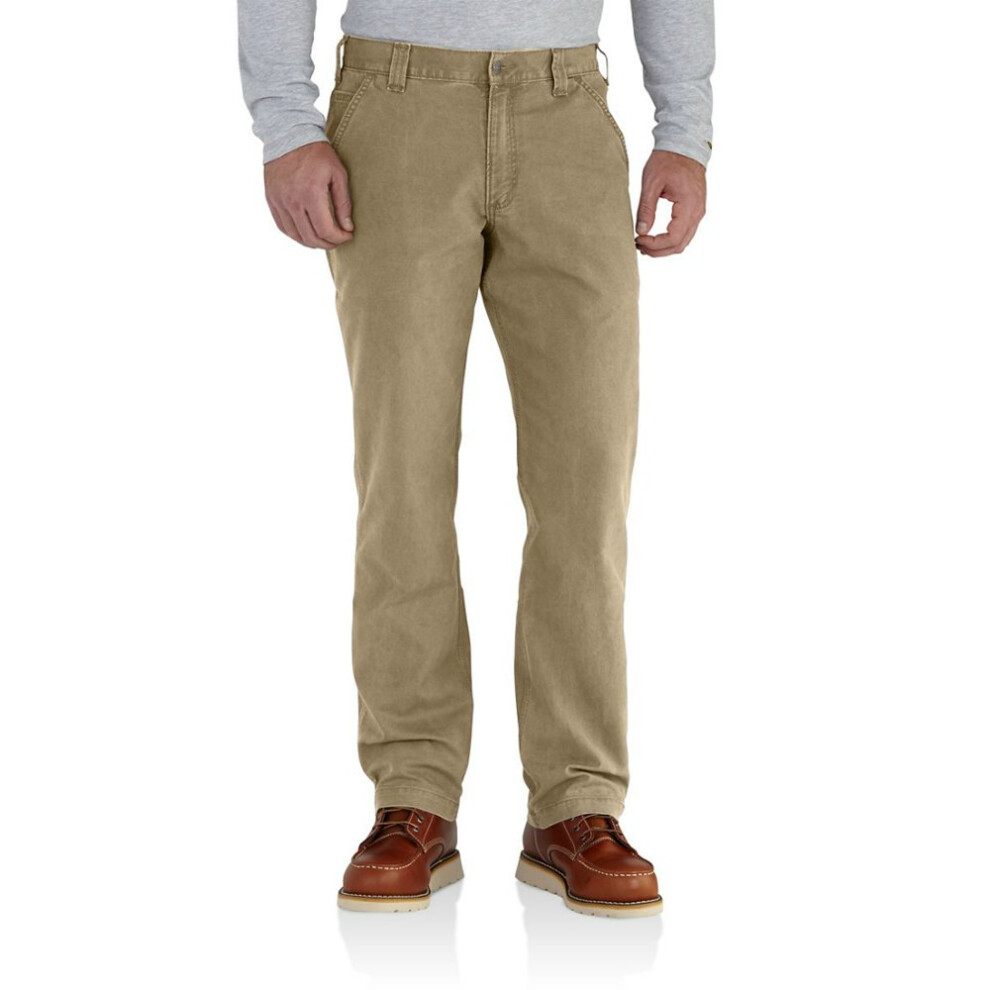 Carhartt mens Rugged Flex Relaxed Fit Canvas Work Pants  Dark Khaki  32W x 36L US