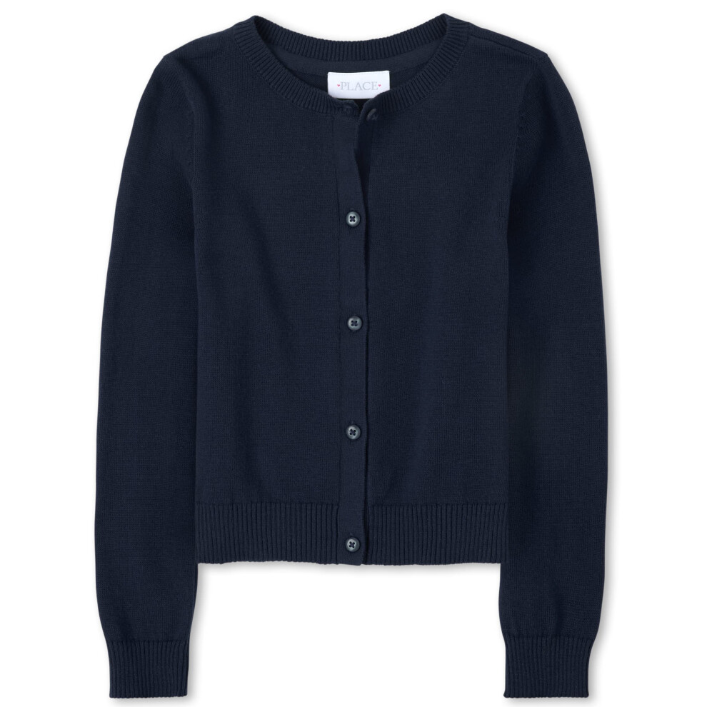 The childrens Place girls Basic School Uniform cardigan Sweater Tidal