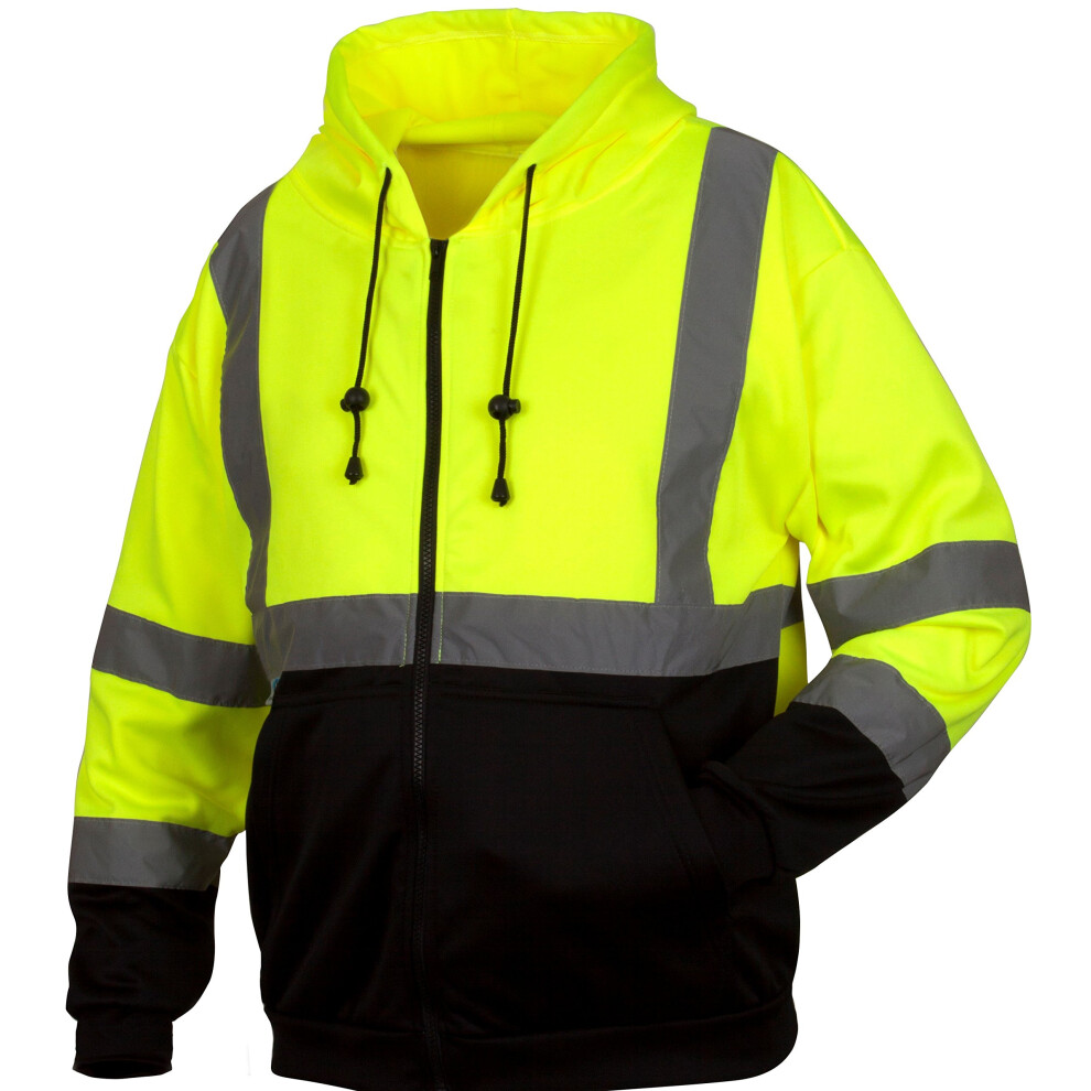 Pyramex Safety RSZH3210X5 RSZH32 Series Sweatshirts Hi-Vis Lime Zipper