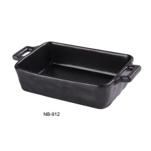 Yanco NB-912 13.5 x 7.5 x 2.5 in. Noble Black China Bake Plate - Pack of 6