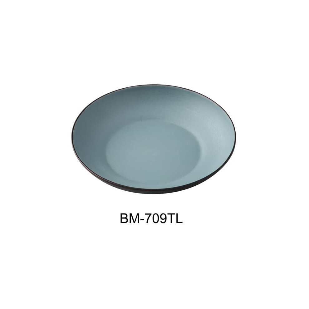 Yanco BM-709TL Birmingham 9 x 1.75 in. Salad & Pasta Bowl, Gray & Teal Color - 30 oz - Melamine - Pack of 24-image-OPC-PGHF258-NEW