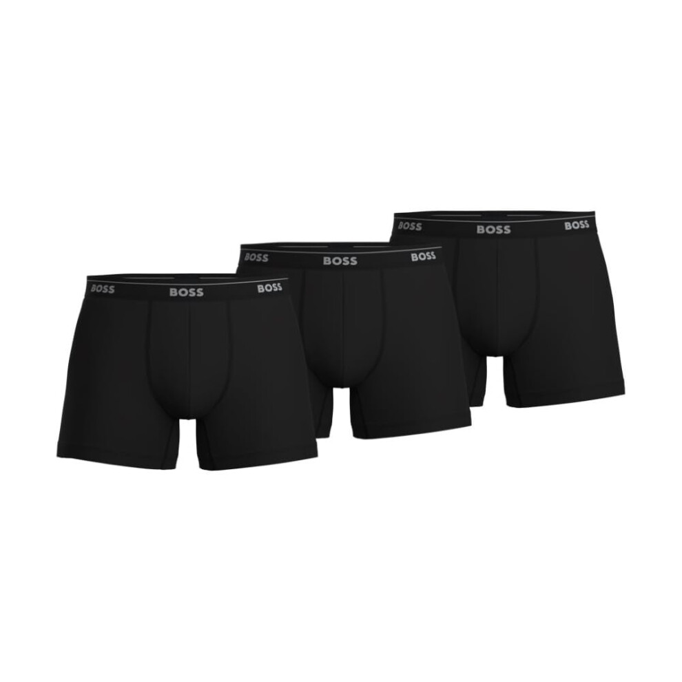 BOSS mens 3-pack Cotton Boxer Briefs  Midnight Black  XX-Large US