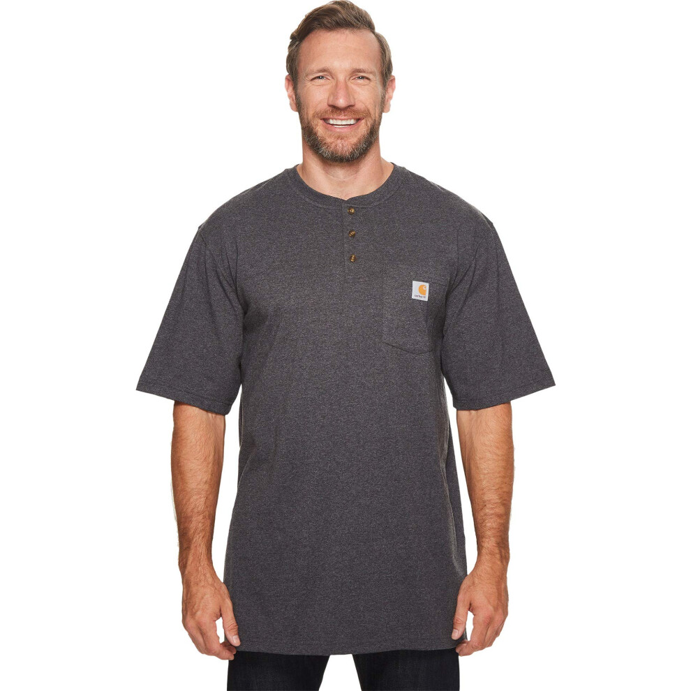 Carhartt mens Loose Fit Heavyweight Short-sleeve Pocket Henley T-shirt