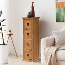 Mercers Furniture Corona 4x1 CD Storage Unit Solid Wood Pine